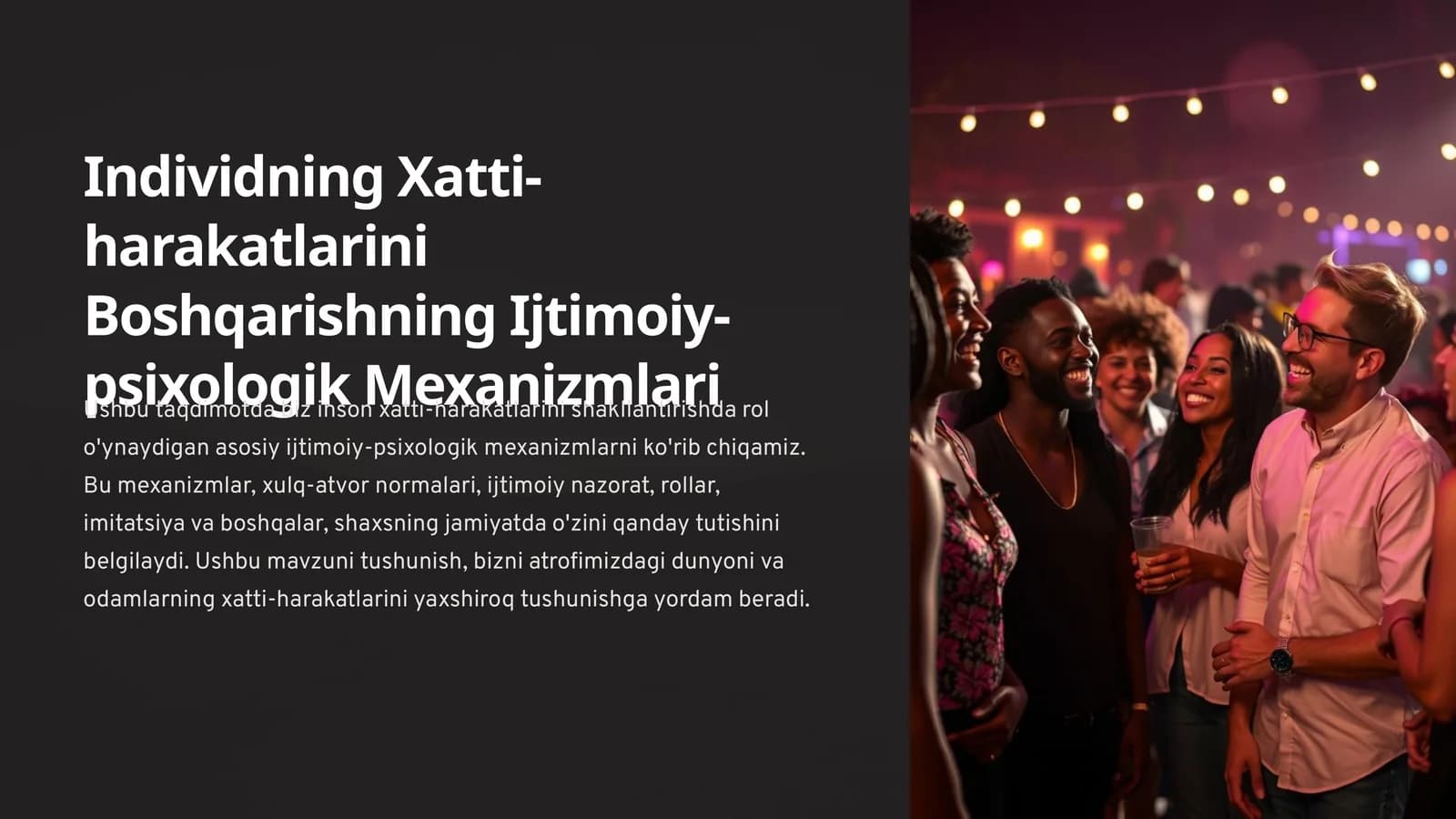 Individning Xatti harakatlarini Boshqarishning Ijtimoiy psixologik