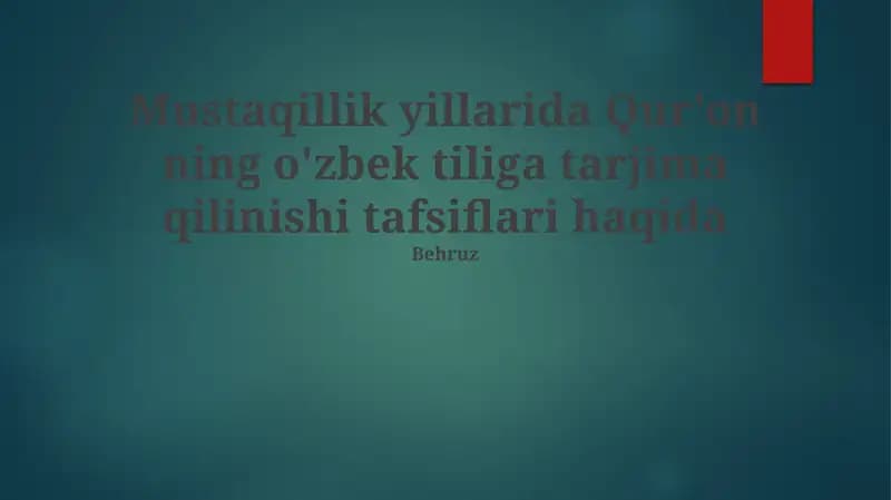 Mustaqillik Davridagi Tarjimalar: Qiyosiy Tahlil va Talqinlar