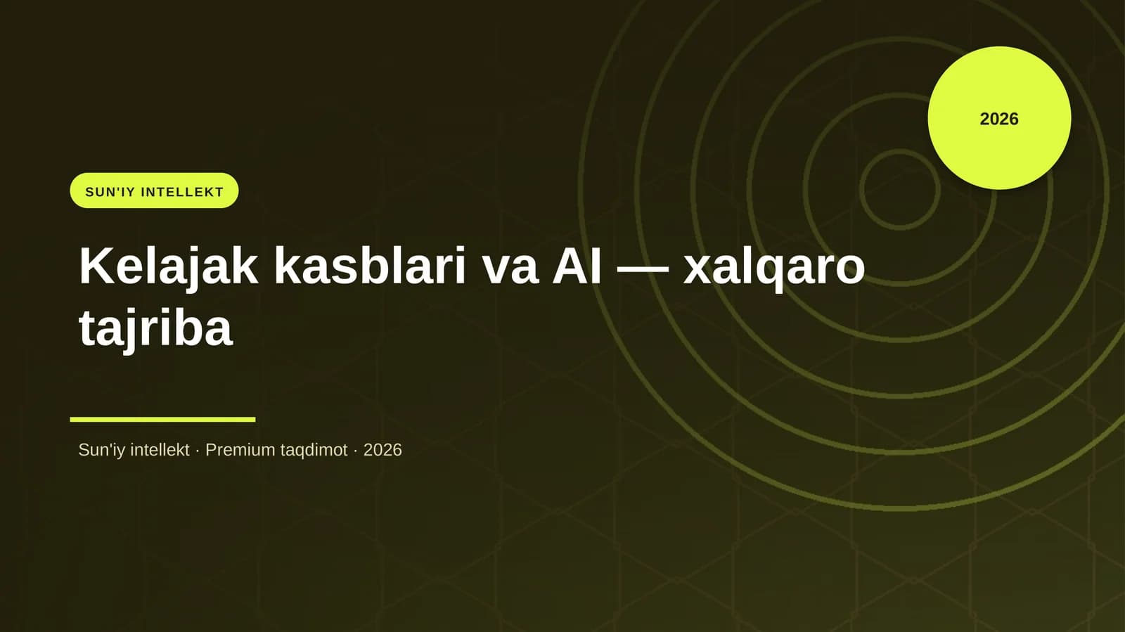 Kelajak kasblari va AI - xalqaro tajriba