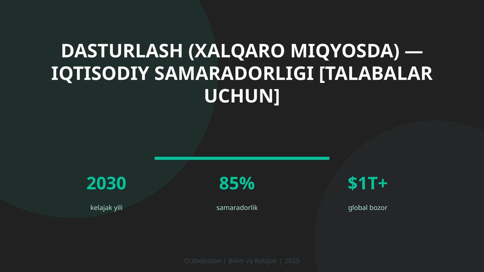 Dasturlash (xalqaro miqyosda) — iqtisodiy samaradorligi [talabalar uchun]