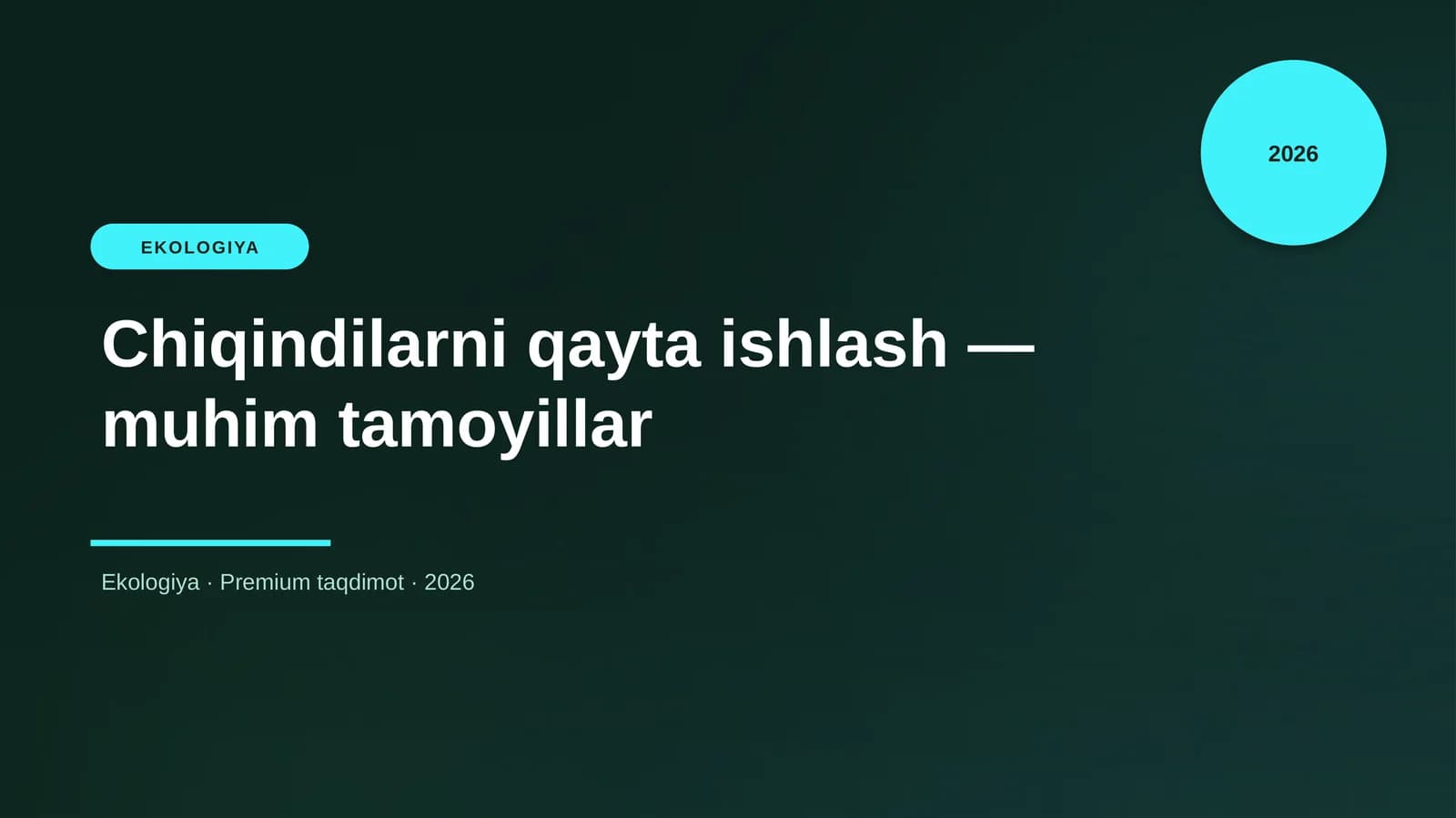 Chiqindilarni qayta ishlash — muhim tamoyillar