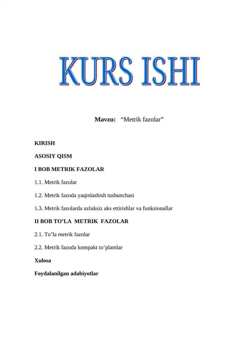 “Metrik fazolar”