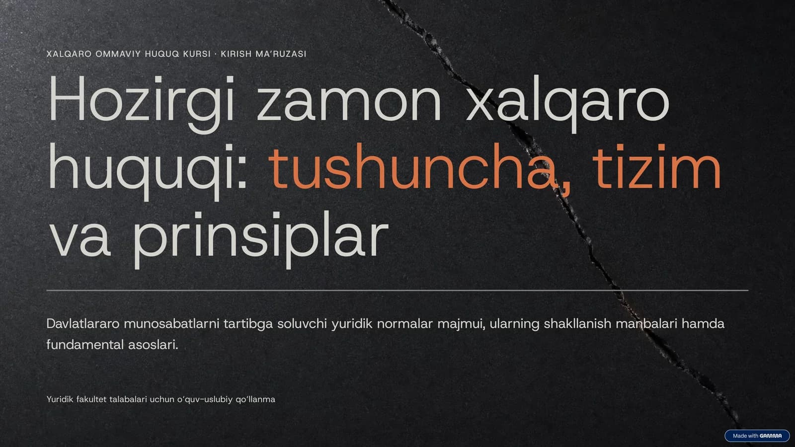 XALQARO OMMAVIY HUQUQ KURSI