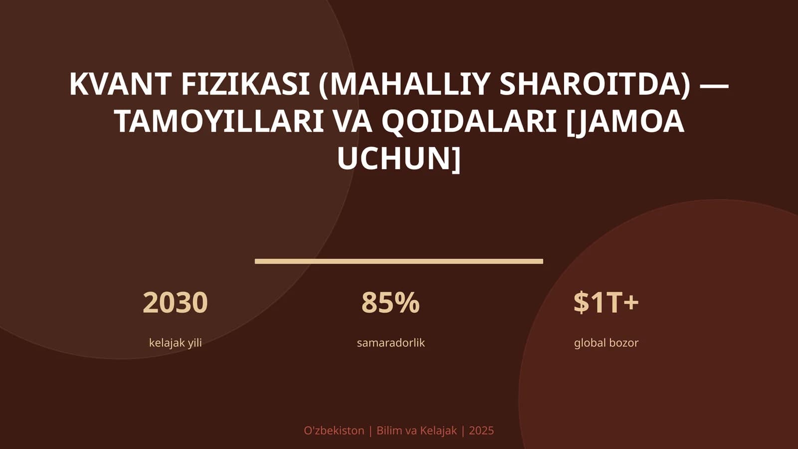 Kvant fizikasi (mahalliy sharoitda) — tamoyillari va qoidalari [jamoa uchun]