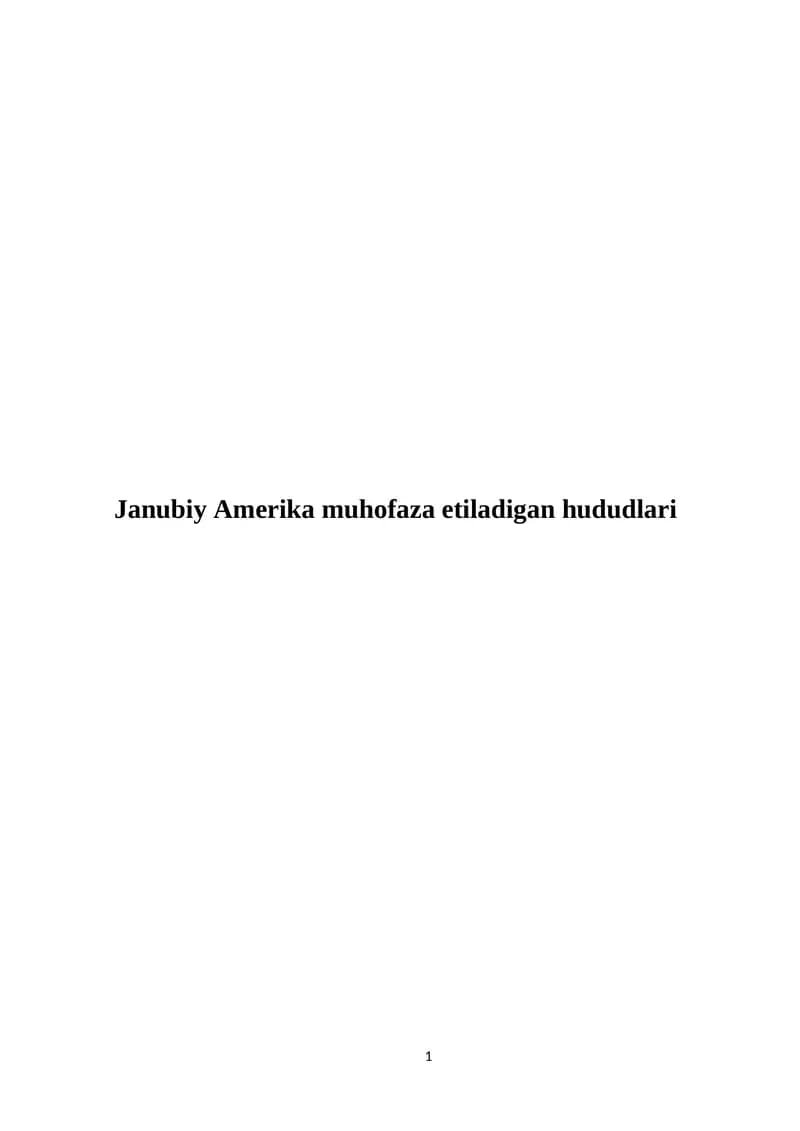 Janubiy Amerika muhofaza etiladigan hududlari