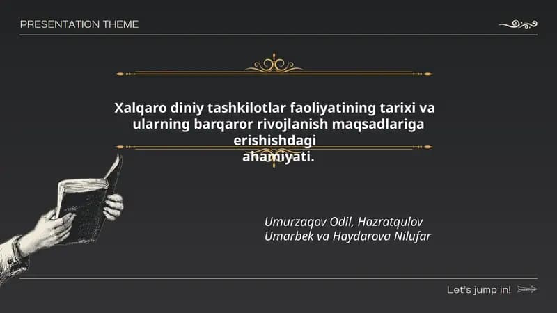 Xalqaro diniy tashkilotlar faoliyatining tarixi va ularning barqaror rivojlanish maqsadlariga erishishdagi ahamiyati