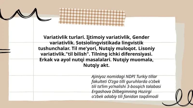 O‘zga tillar fakulteti O‘zbek tili ta’lim yo‘nalishi