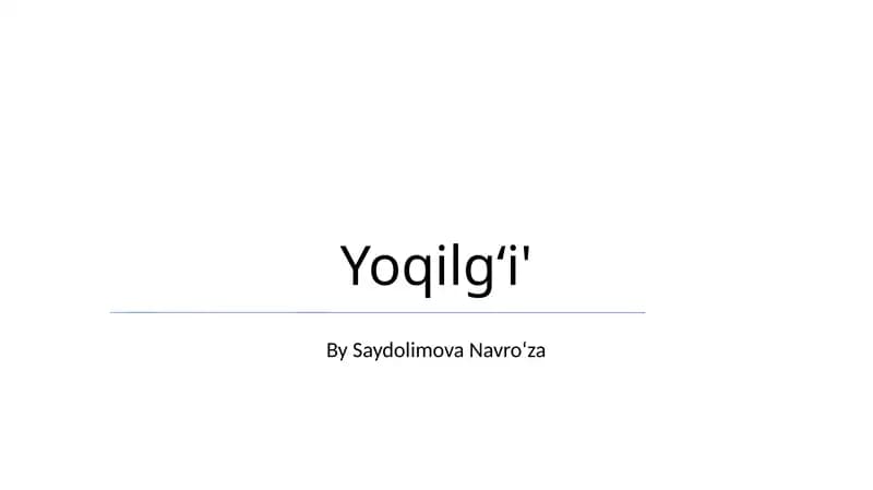 Yoqilg'i