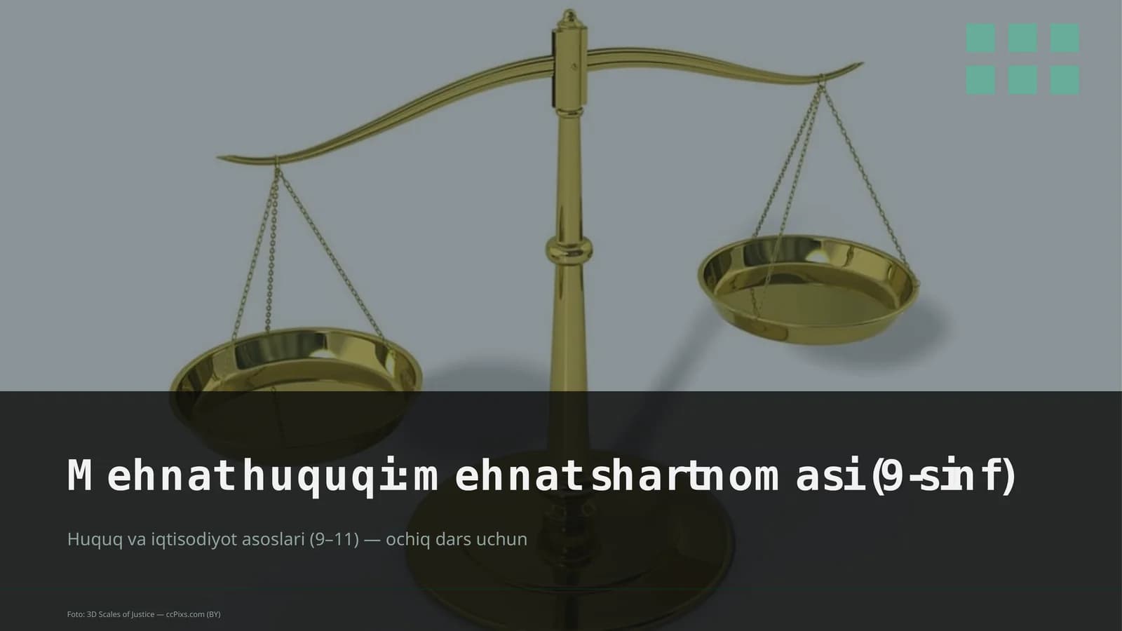 Mehnat huquqi: mehnat shartnomasi (9-sinf)