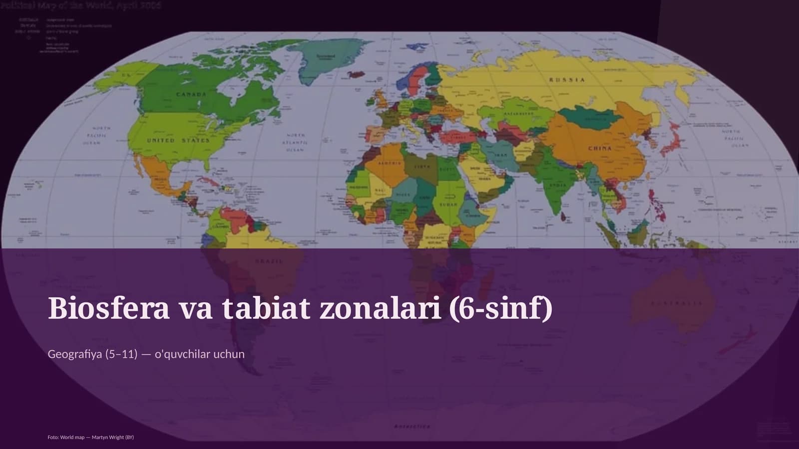 Biosfera va tabiat zonalari (6-sinf)