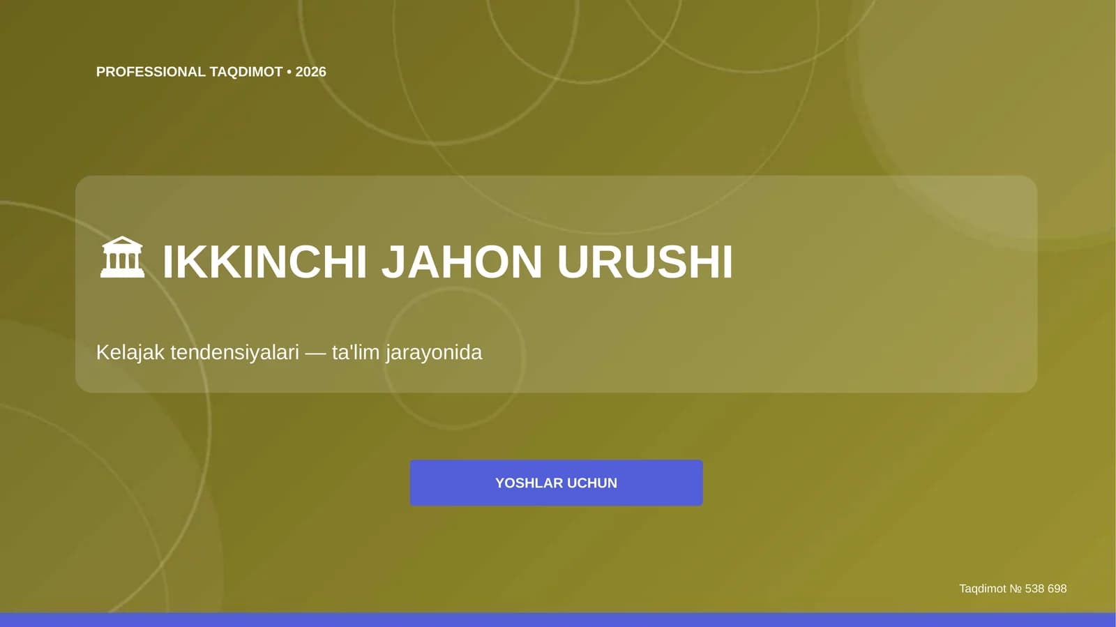 Ikkinchi Jahon Urushi: Kelajak Tendensiyalari (Ta'lim Jarayonida) [Yoshlar Uchun]