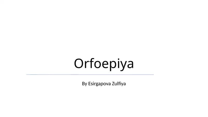 Orfoepiya