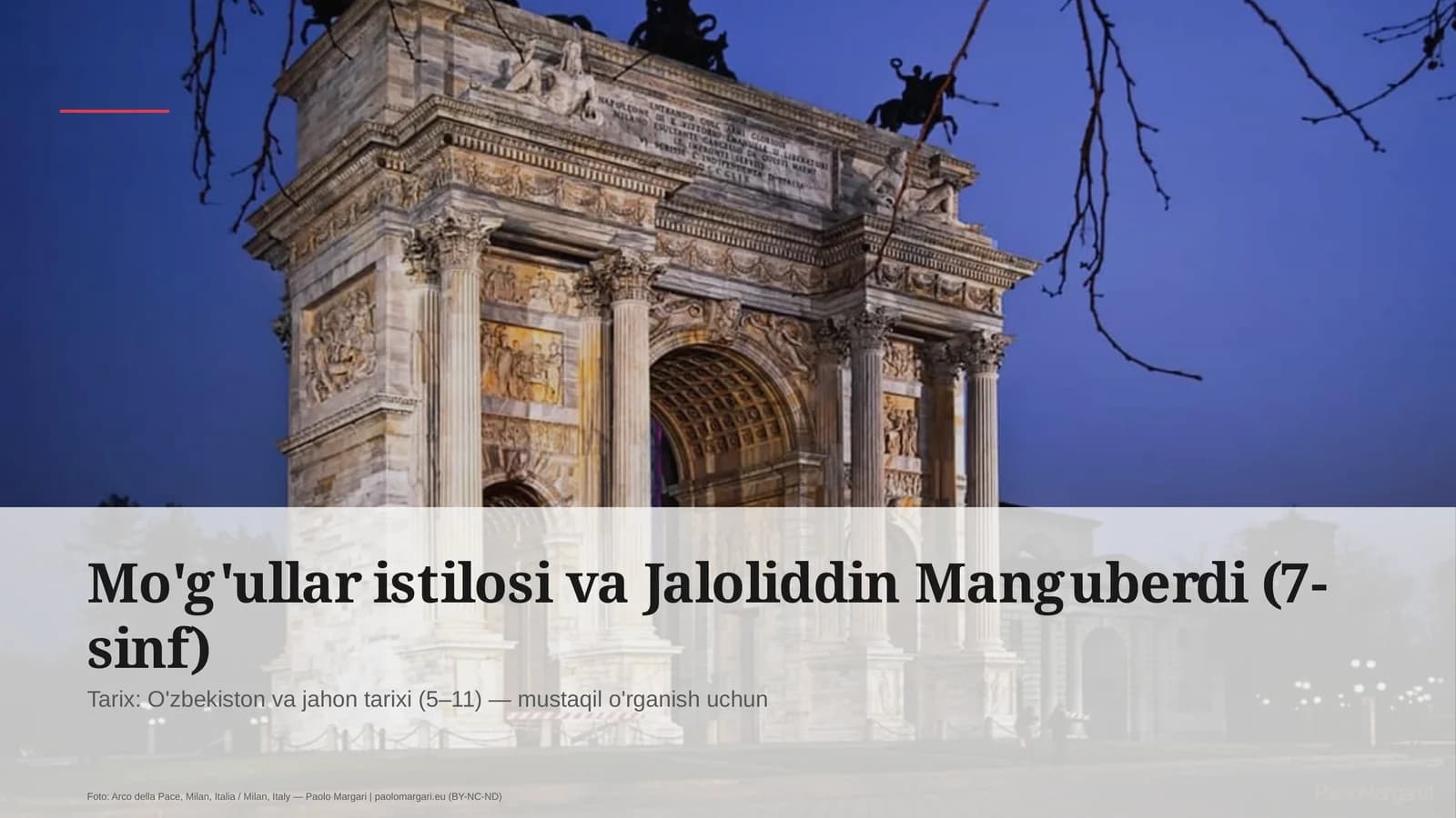 Mo'g'ullar istilosi va Jaloliddin Manguberdi (7-sinf)