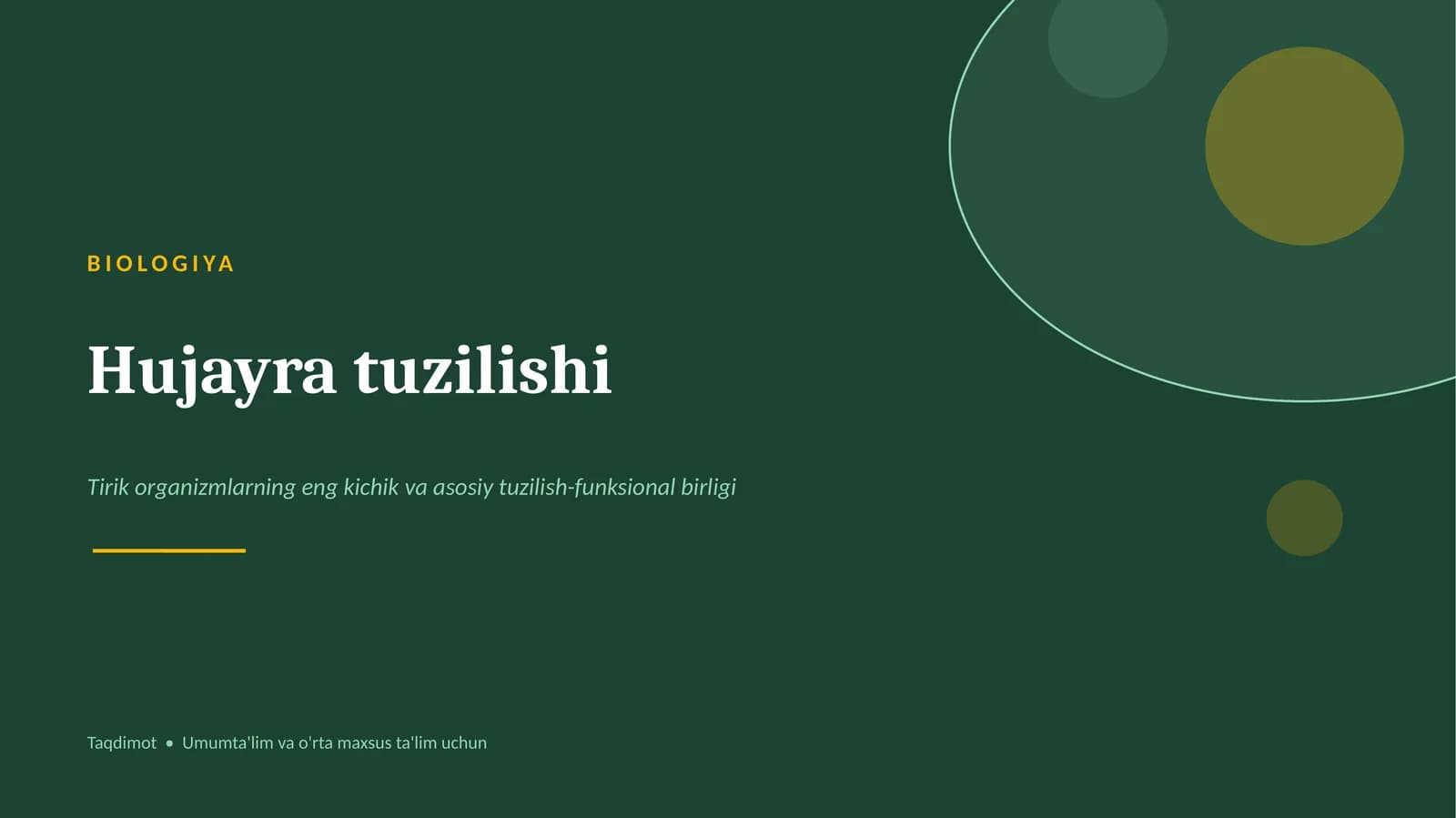 Biologiya hujayra tuzilishi