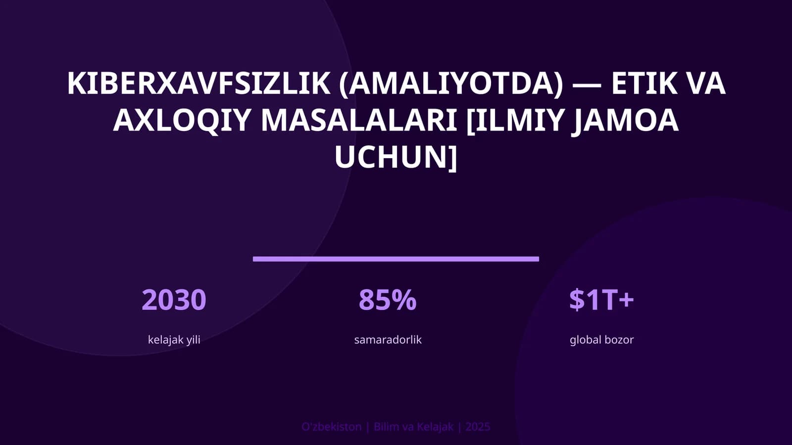 Kiberxavfsizlik (amaliyotda) — etik va axloqiy masalalari [ilmiy jamoa uchun]