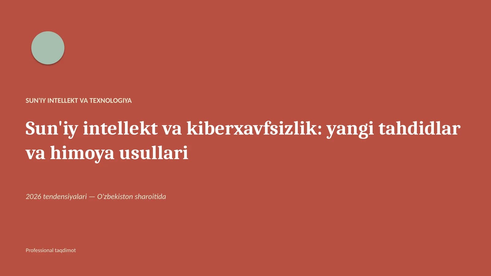 Sun'iy intellekt va kiberxavfsizlik: yangi tahdidlar va himoya usullari