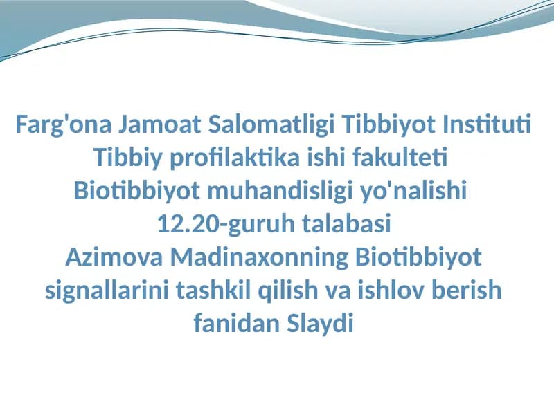 Biotibbiyot sinallari