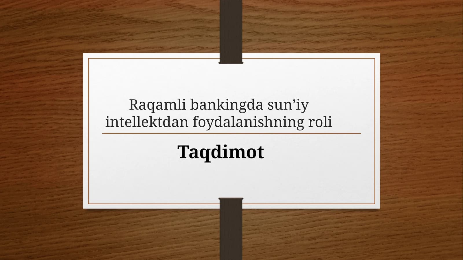 [Raqamli bankingda sun’iy intellektdan foydalanishning roli]