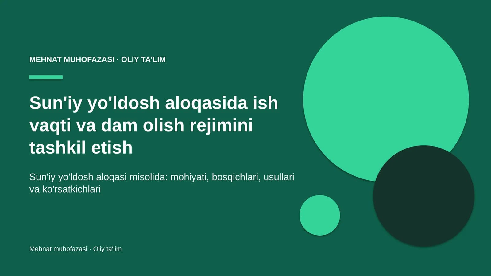 sun'iy yo'ldosh aloqasida ish vaqti va dam olish rejimini tashkil etish 7249