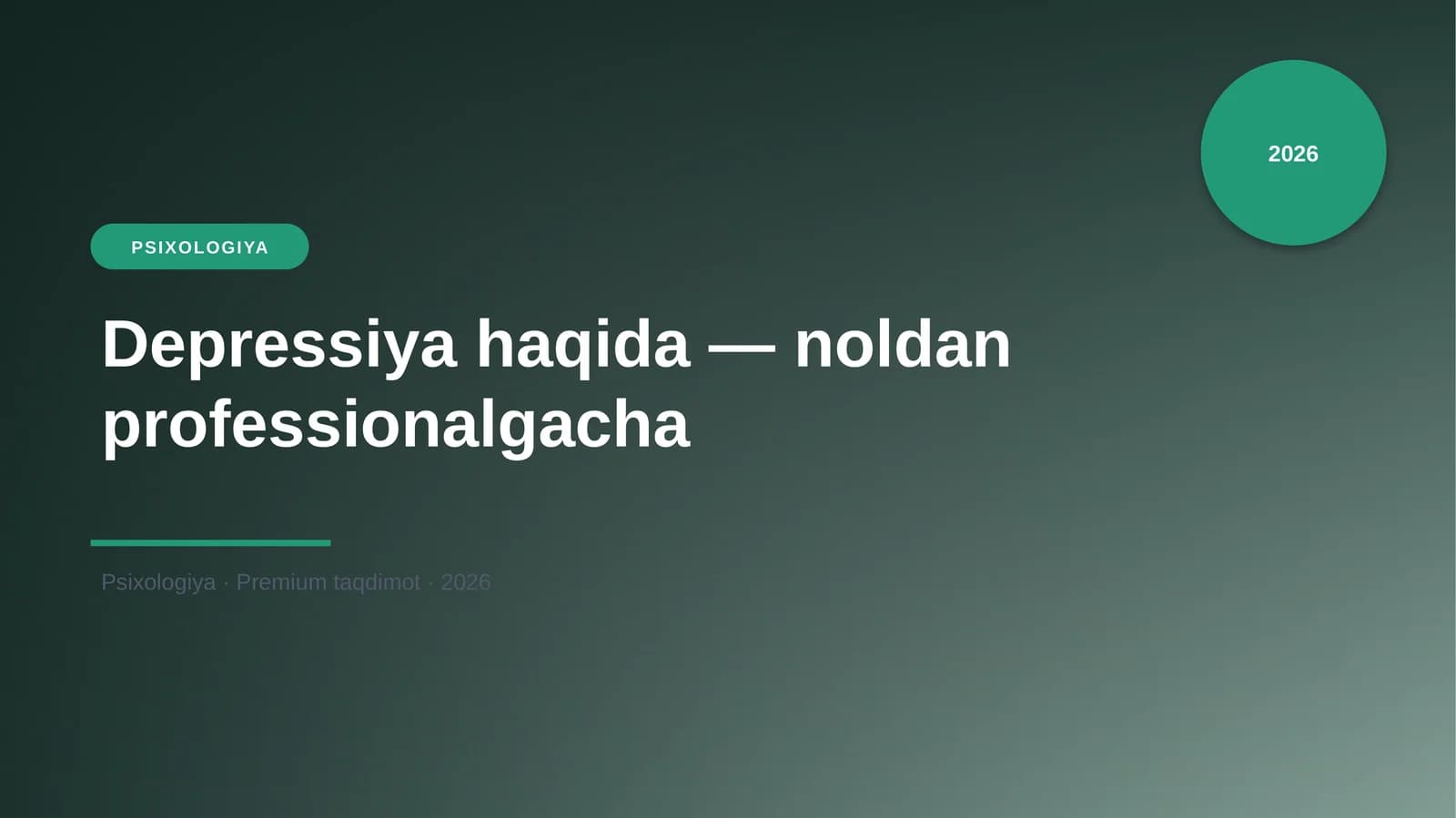 Depressiya haqida — noldan professionalgacha