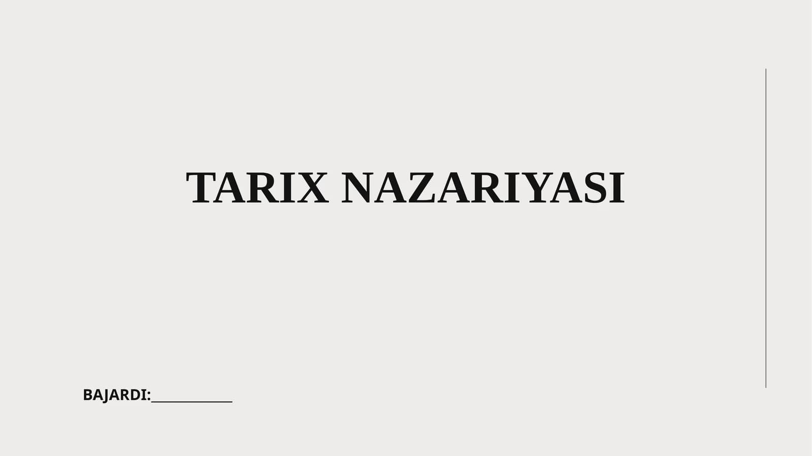 TARIX NAZARIYASI