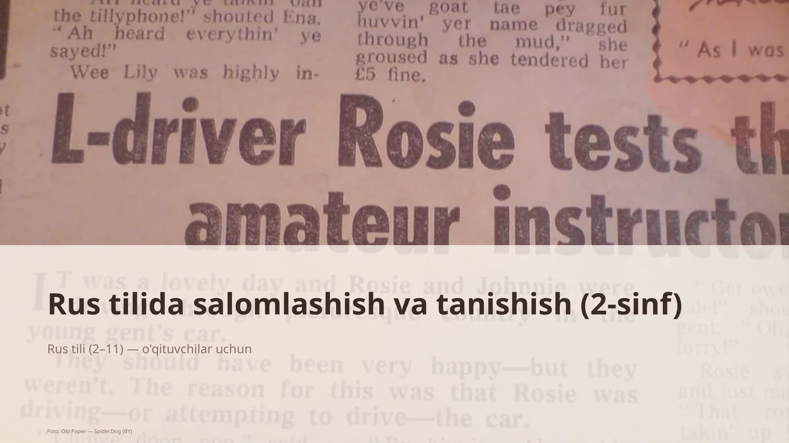 Rus tilida salomlashish va tanishish (2-sinf)