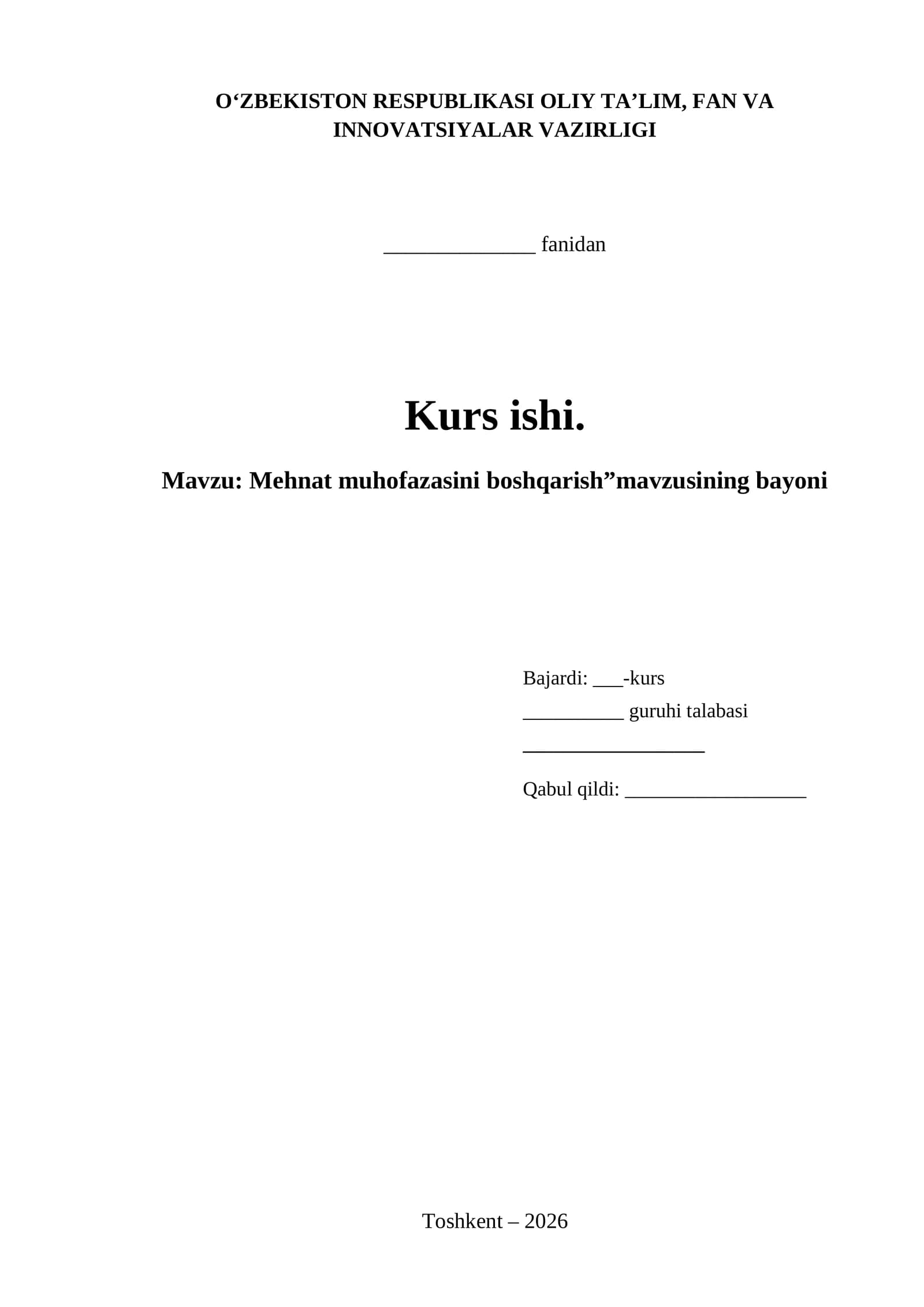 Mehnat muhоfazasini bоshqarish”mavzusining bayoni
