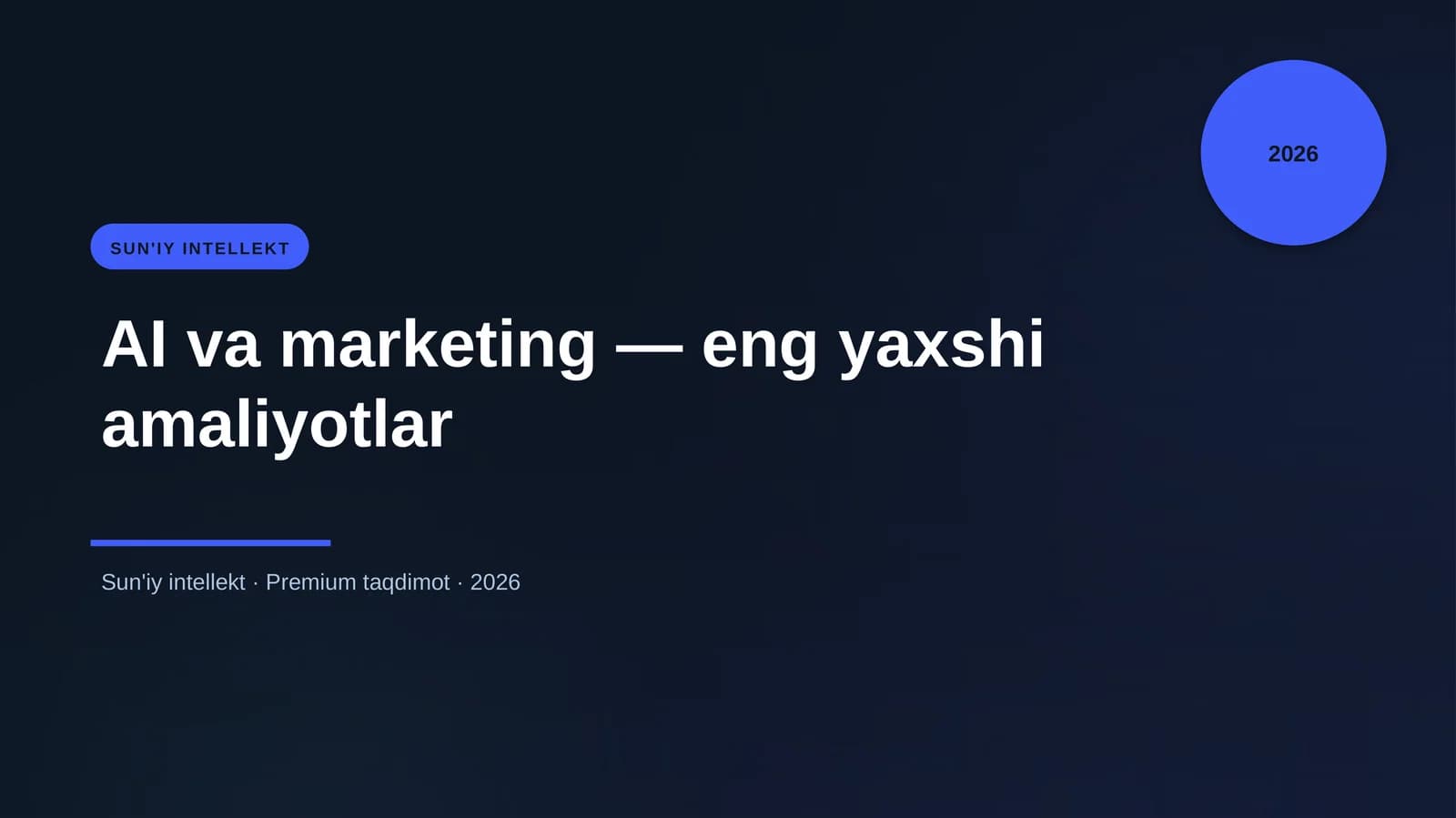 AI va marketing — eng yaxshi amaliyotlar