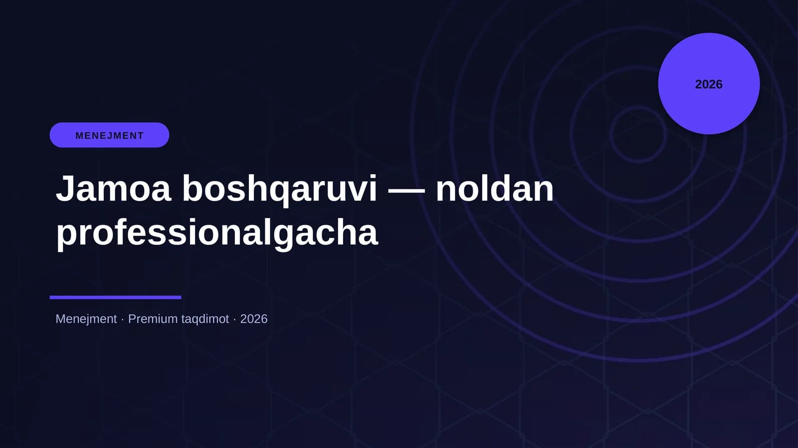 Jamoa boshqaruvi — noldan professionalgacha