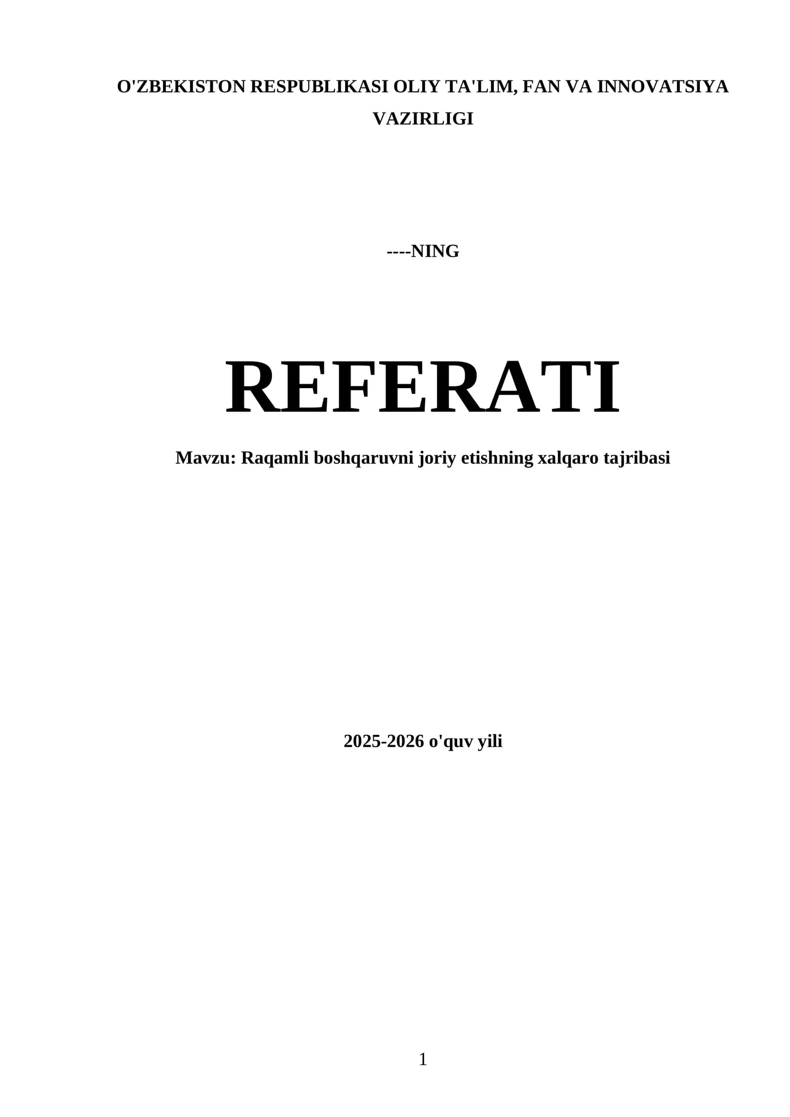 Raqamli boshqaruvni joriy etishning xalqaro tajribasi