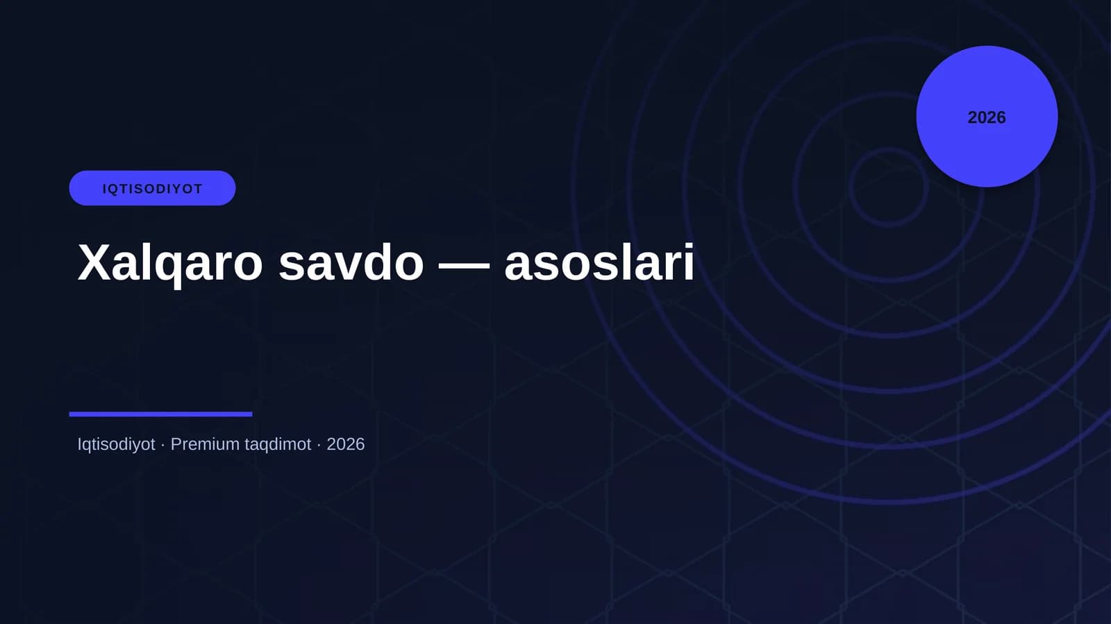 Xalqaro savdo — asoslari
