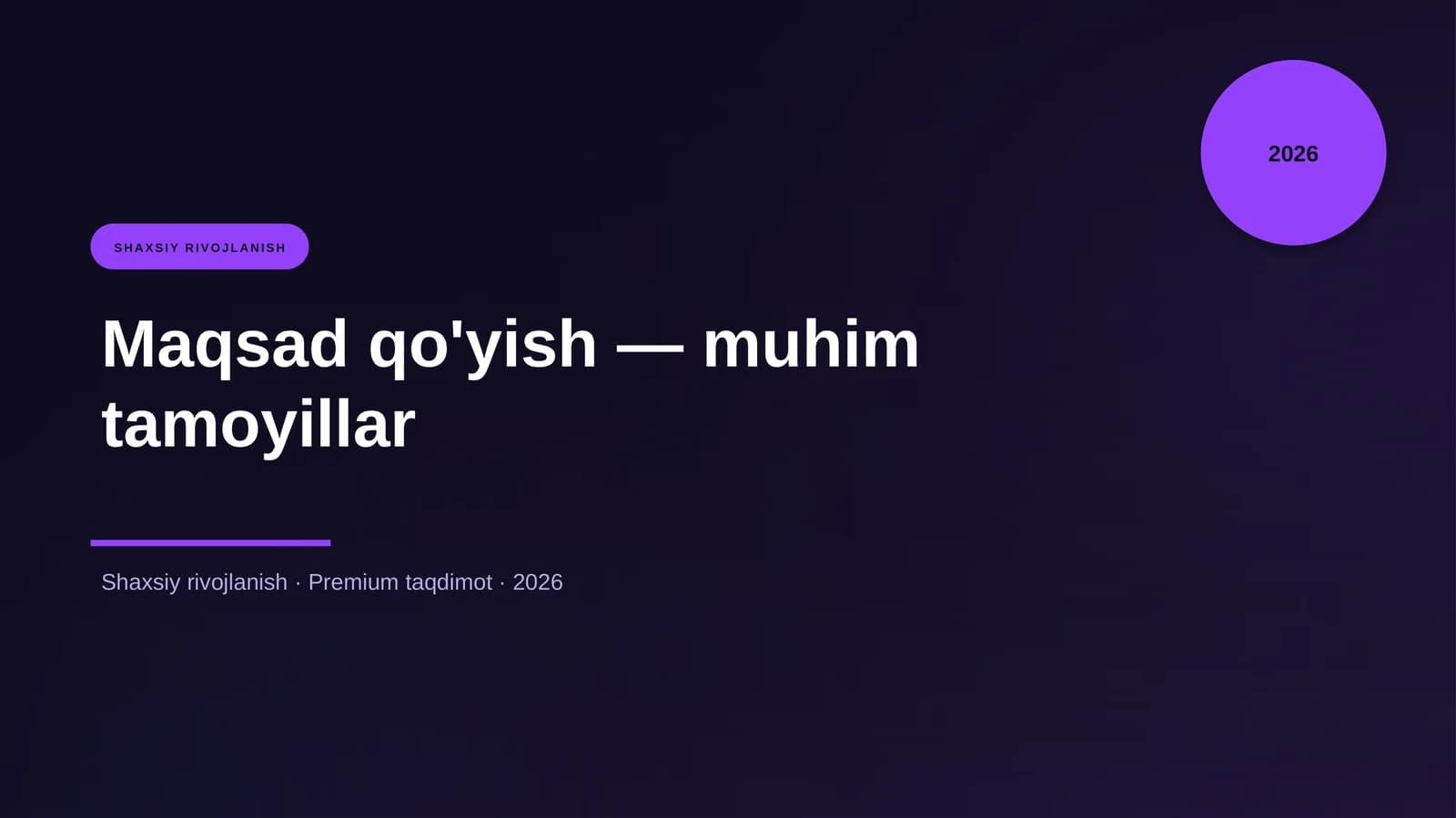 Maqsad qo'yish — muhim tamoyillar