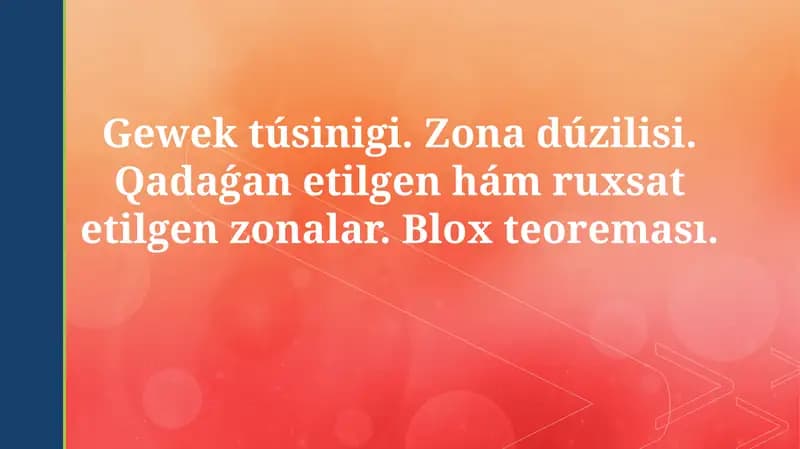 Zona strukturası hám Banda teoriyası tiykarları