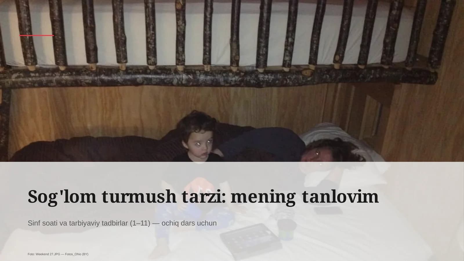 Sog'lom turmush tarzi: mening tanlovim