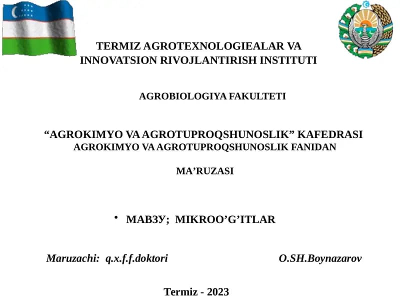 MIKROO’G’ITLAR