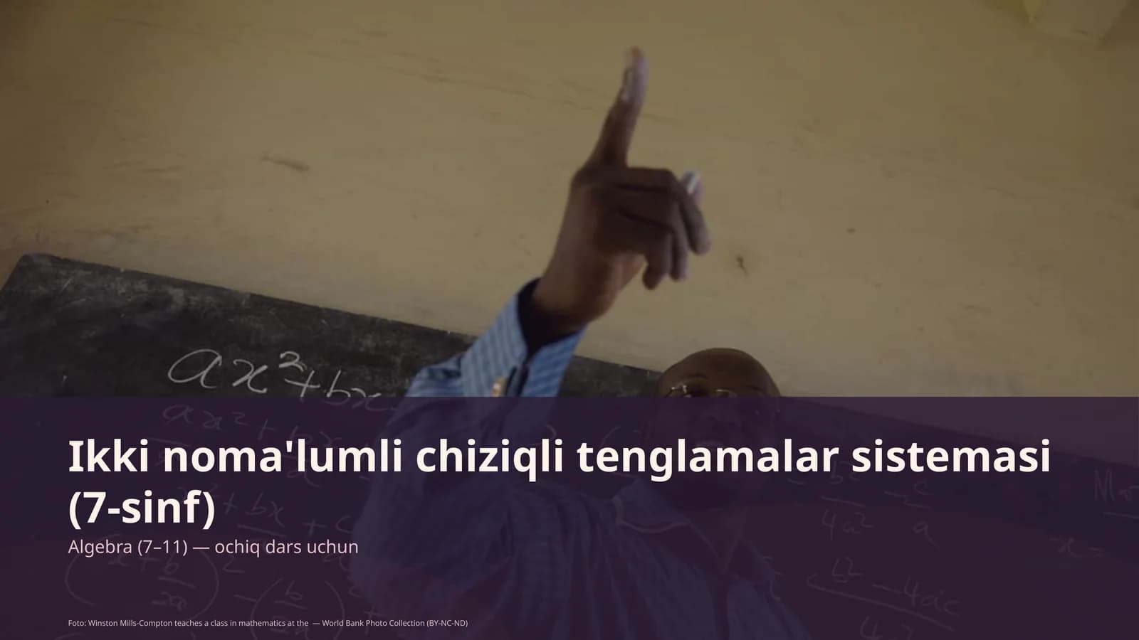 Ikki noma'lumli chiziqli tenglamalar sistemasi (7-sinf)