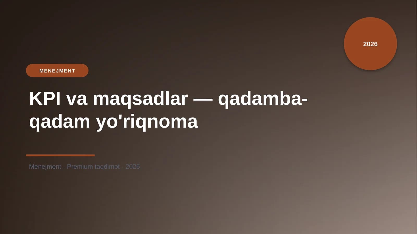 KPI va maqsadlar — qadamba-qadam yo'riqnoma