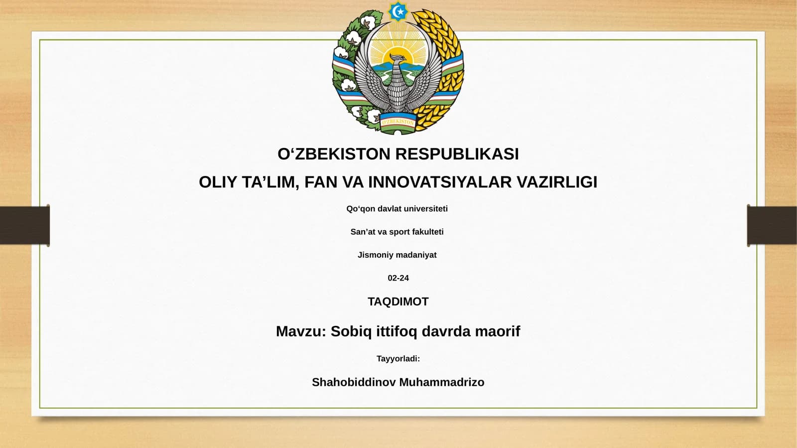 Sobiq ittifoq davrda maorif