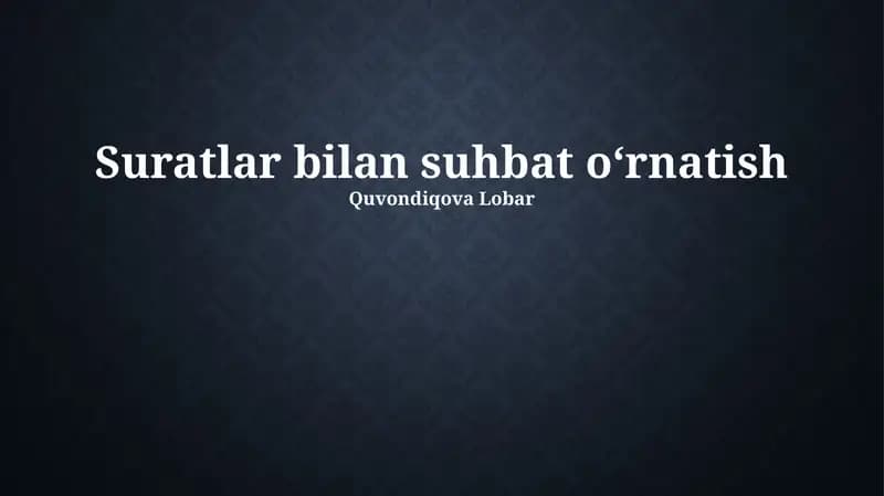 Tasviriy tilning imkoniyatlari