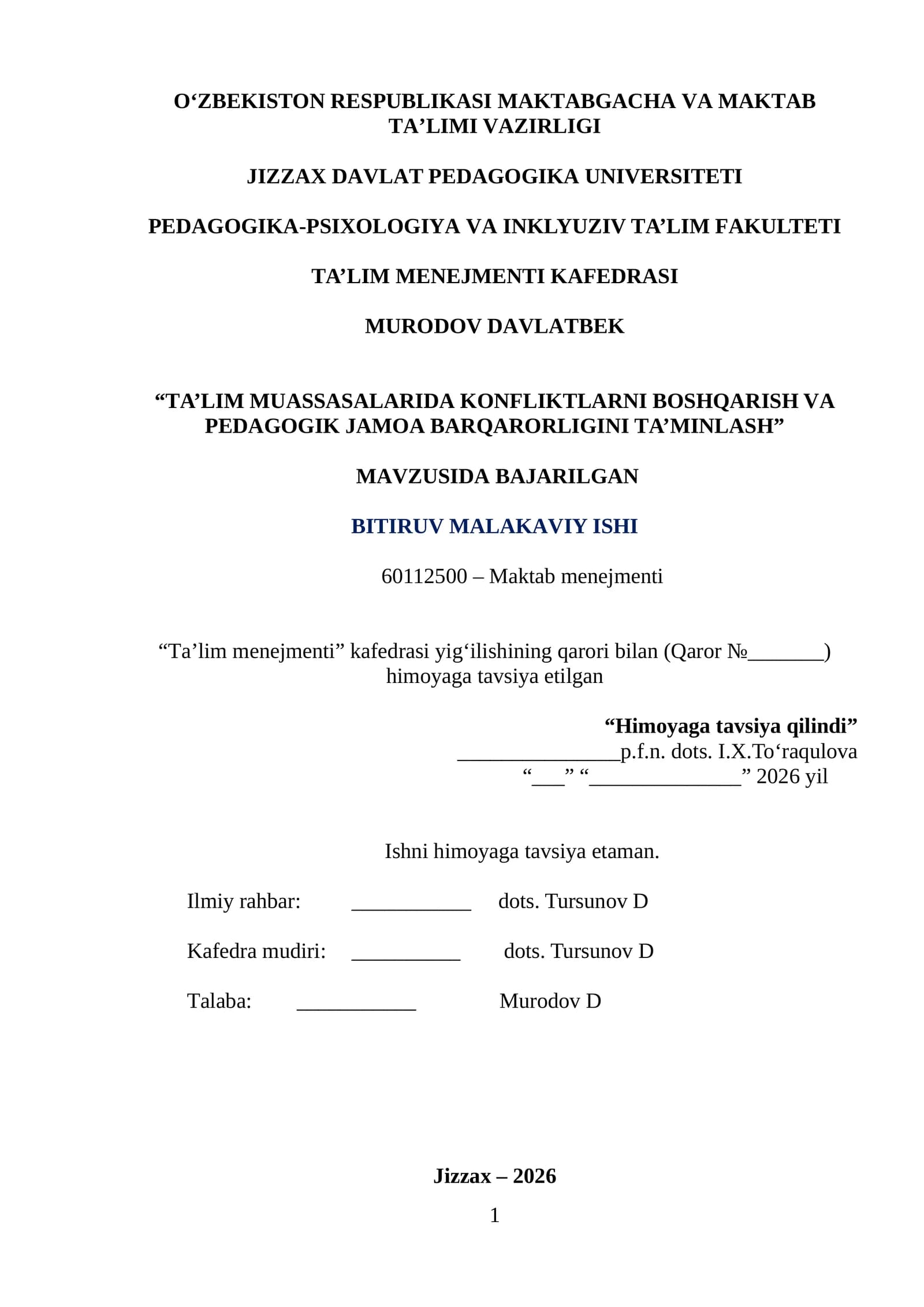 PEDАGOGIKА-PSIXOLOGIYА VА INKLYUZIV TА’LIM FАKULTETI
