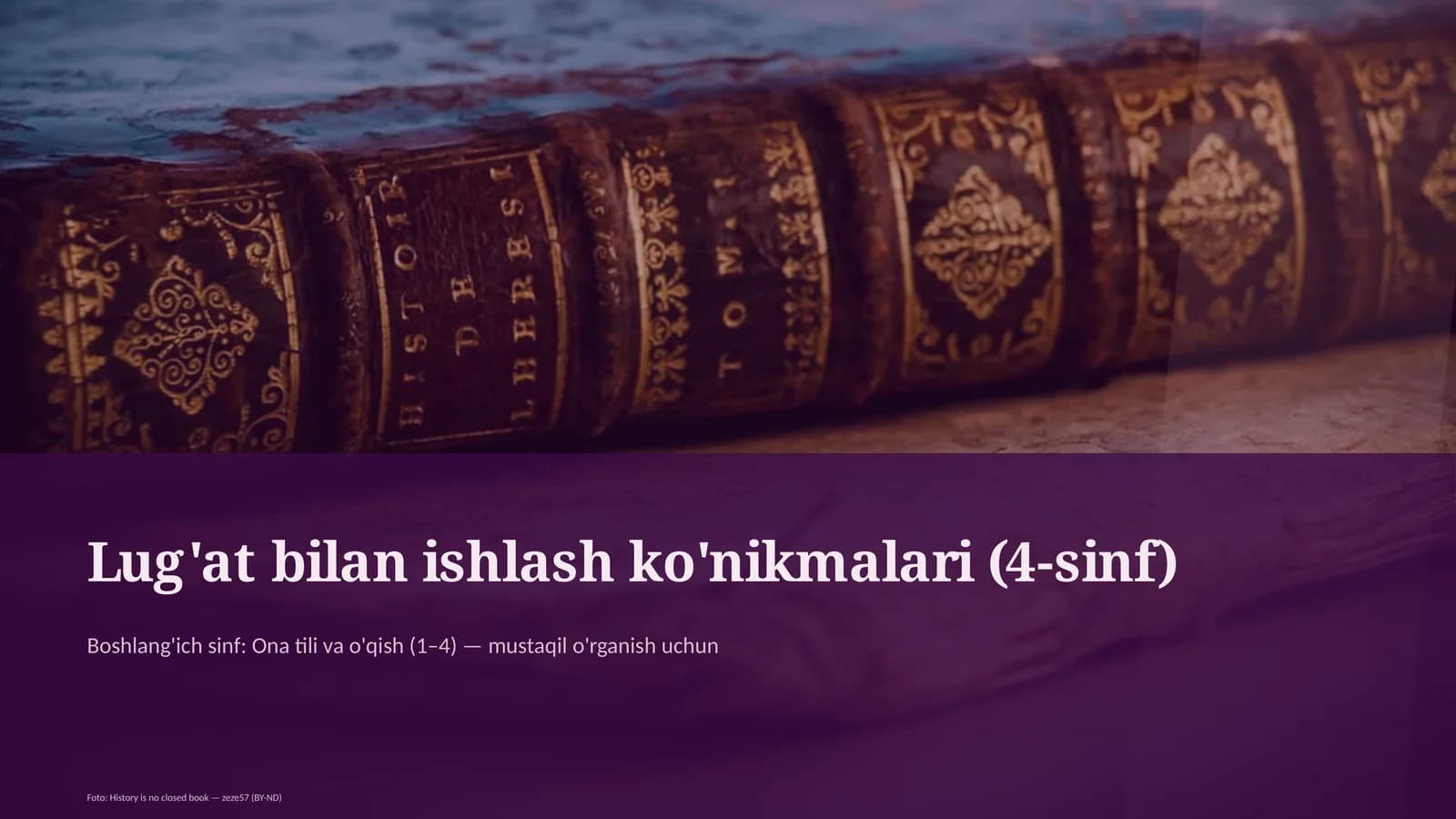 Lug'at bilan ishlash ko'nikmalari (4-sinf)
