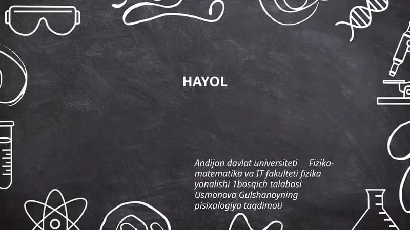 Hayolning taʼrifi va mohiyati