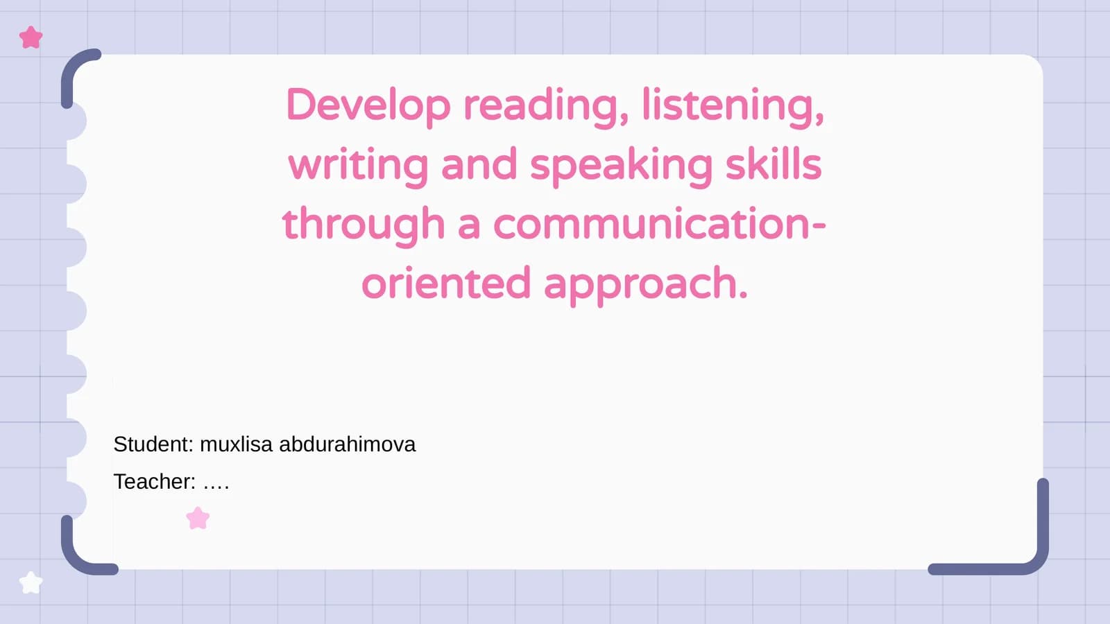 Communication-Oriented Language Learning