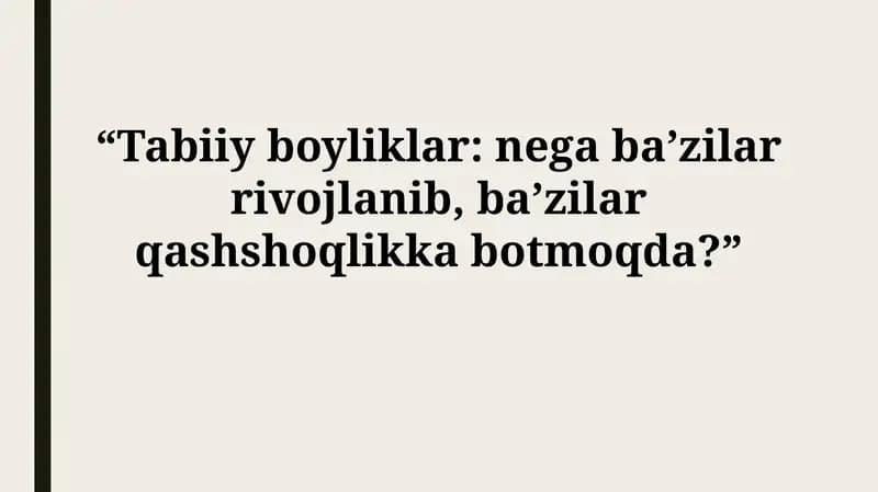 Tabiiy resurslar taqsimoti va resurs la'nati