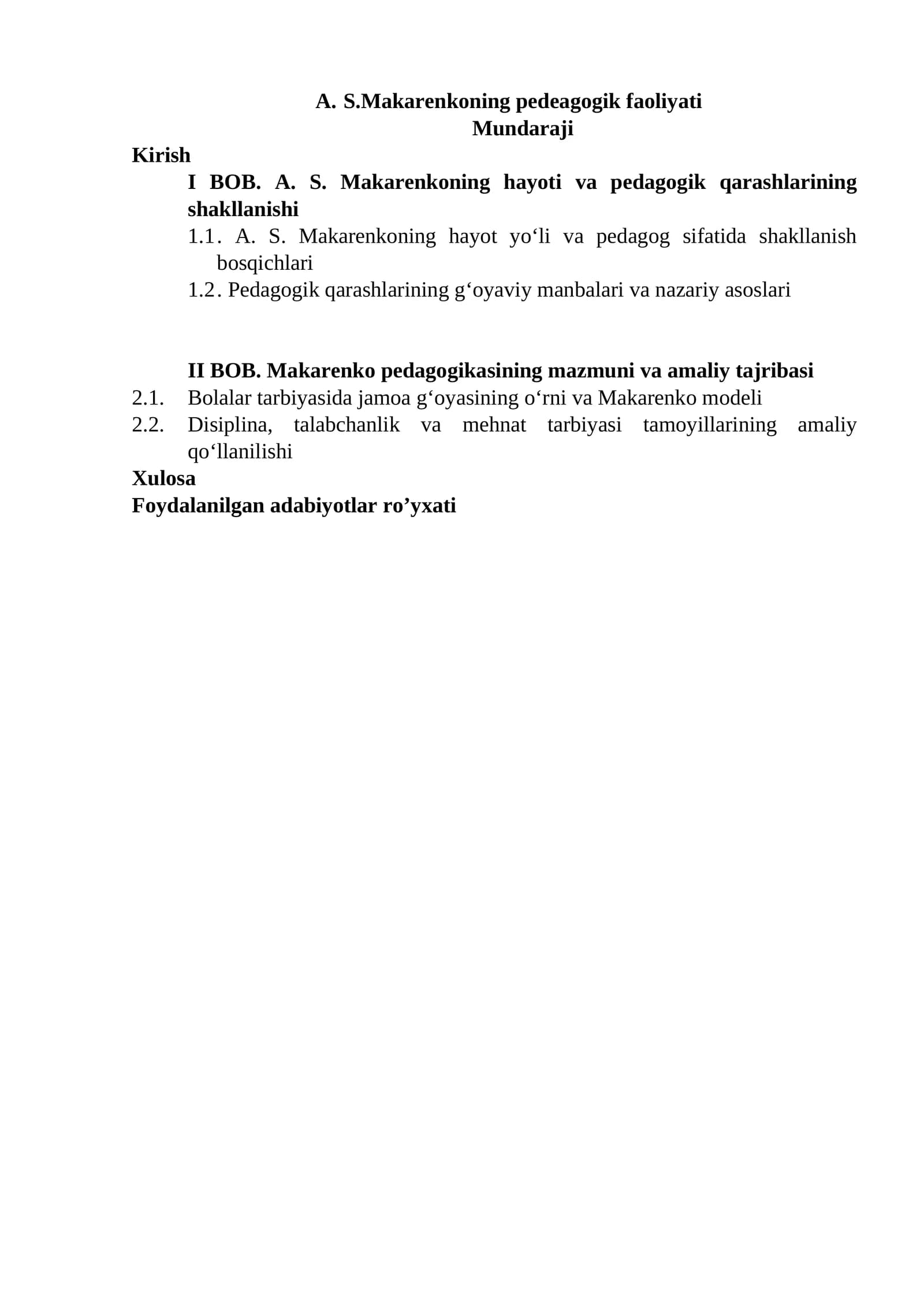S.Makarenkoning pedeagogik faoliyati