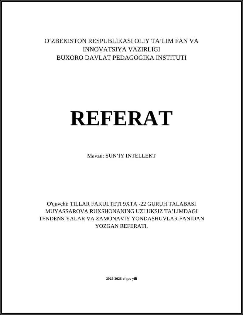 SUNʼIY INTELLEKT