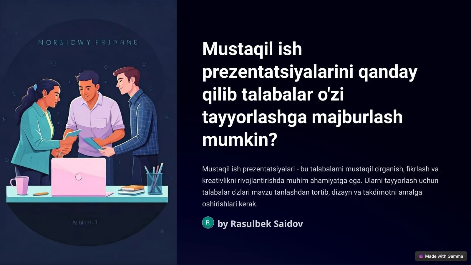 Mustaqil ish prezentatsiyalari