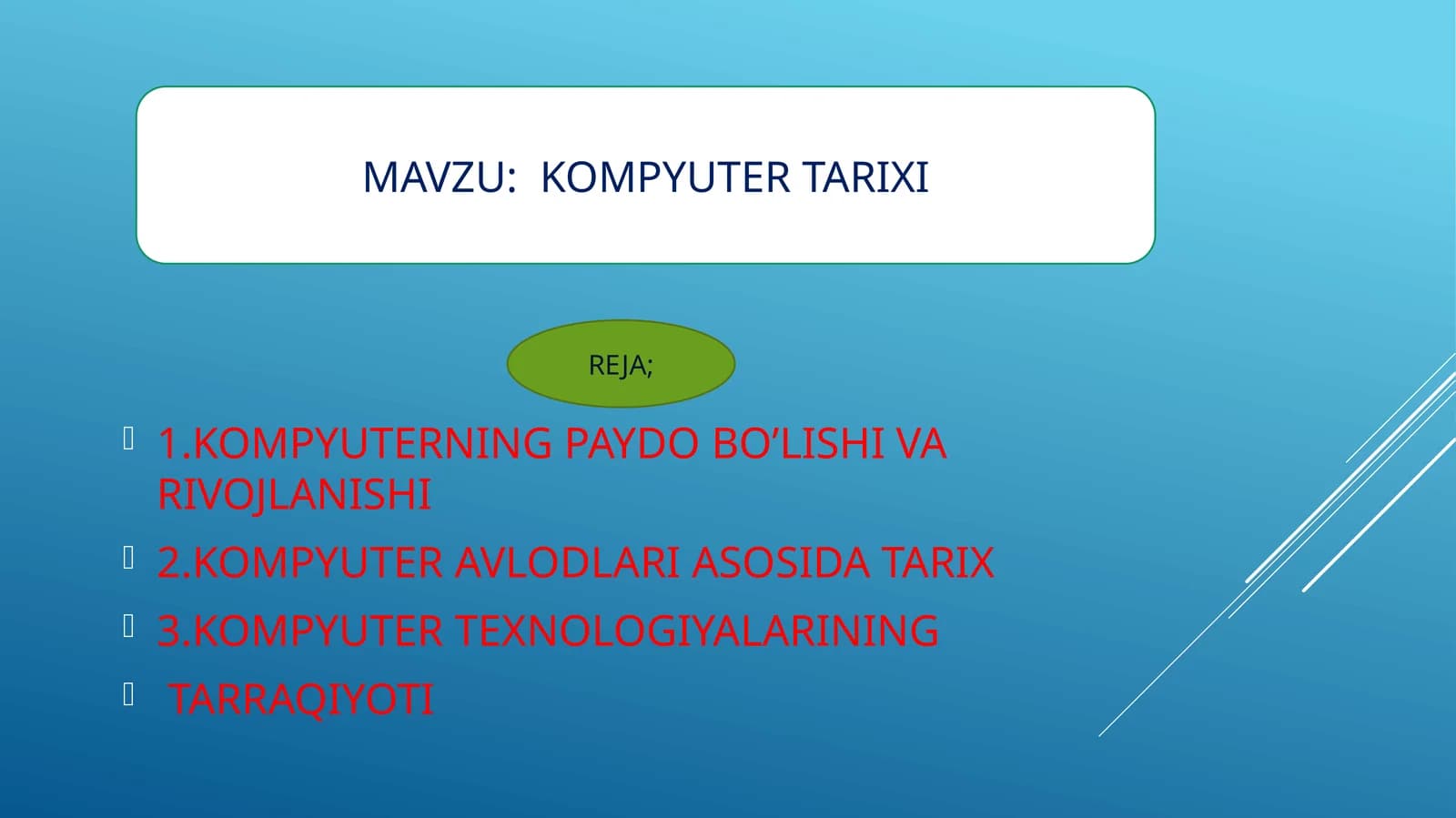 KOMPYUTER TARIXI