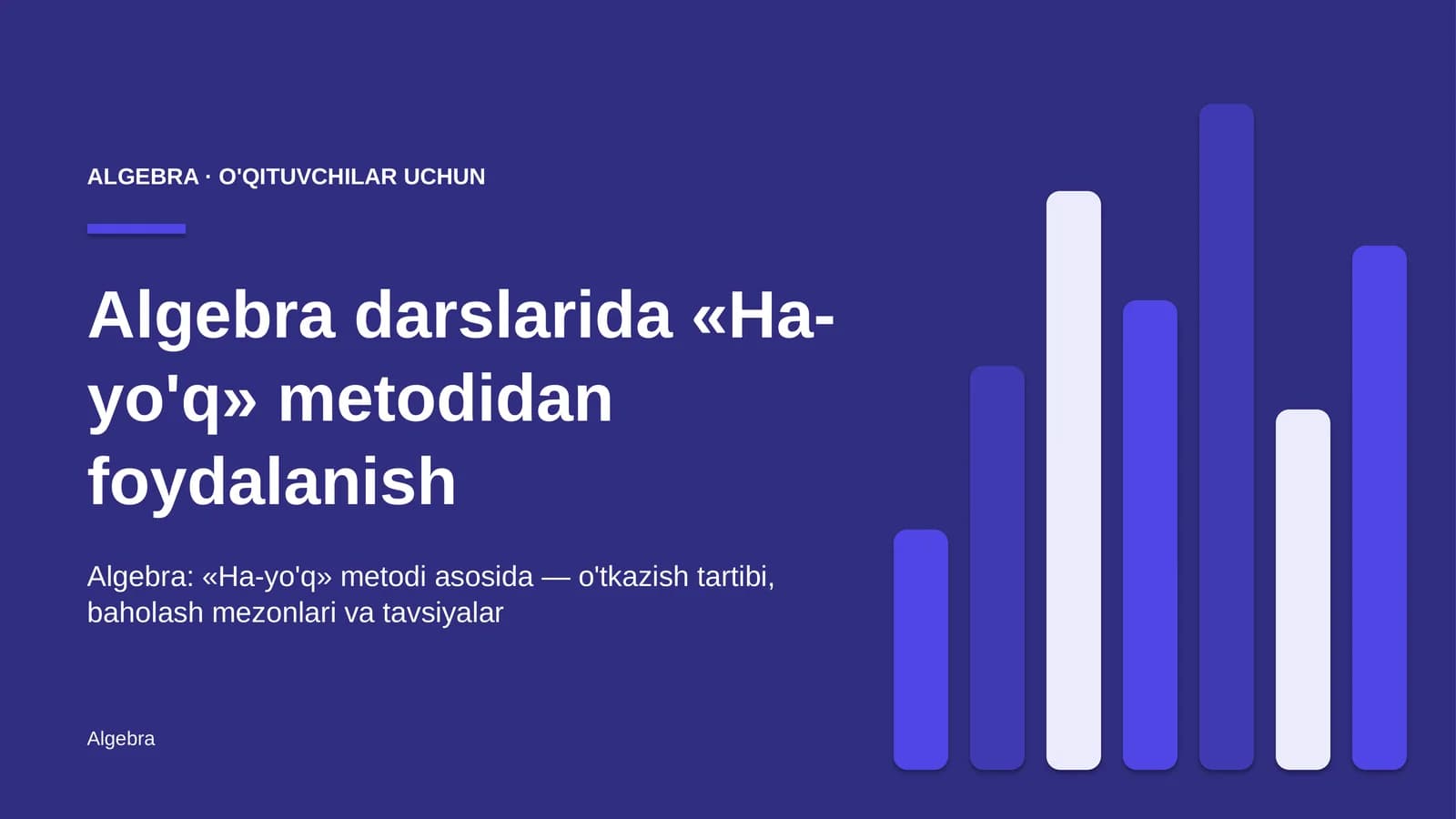 algebra darslarida ha yo'q metodidan foydalanish 9084