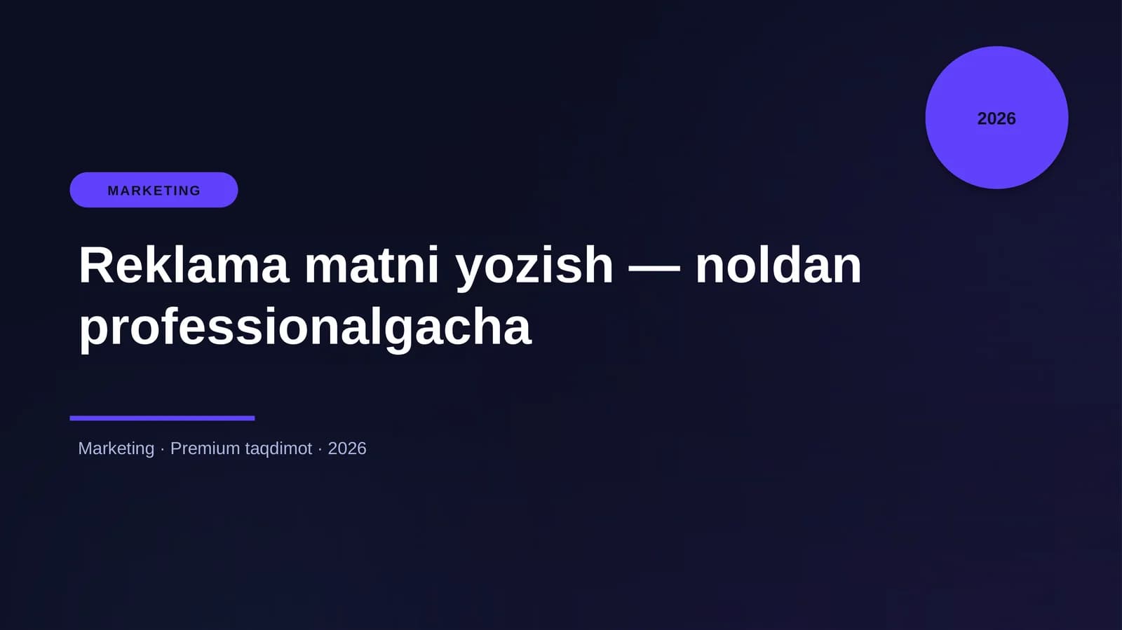 Reklama matni yozish — noldan professionalgacha